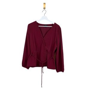 J. Crew Drapey Crepe Faux-Wrap Top Size 14